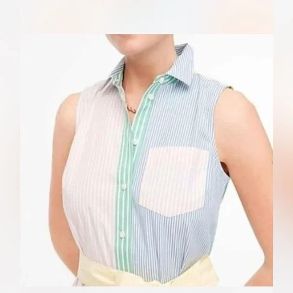 J. Crew Pastel Striped Belted Midi Dress - Picture 2 of 7